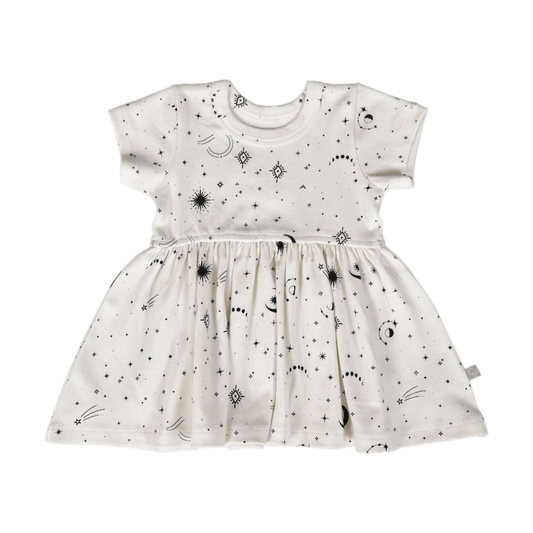 short sleeve twirl dress | celestial