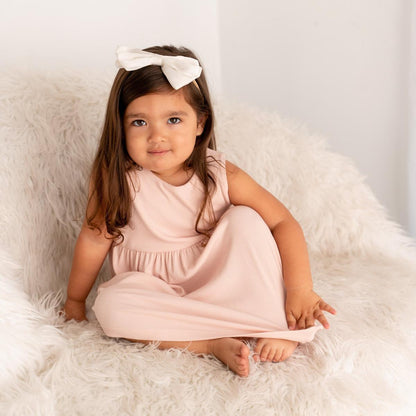 Crescent Moon Dress - Pink Blush Rib