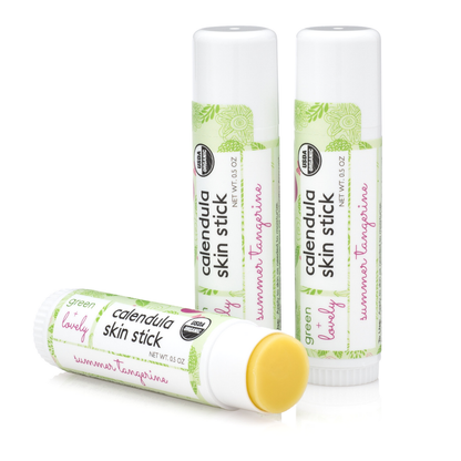 Summer Tangerine Calendula Skin Stick - Organic Lotion Moisture Stick - Travel Size