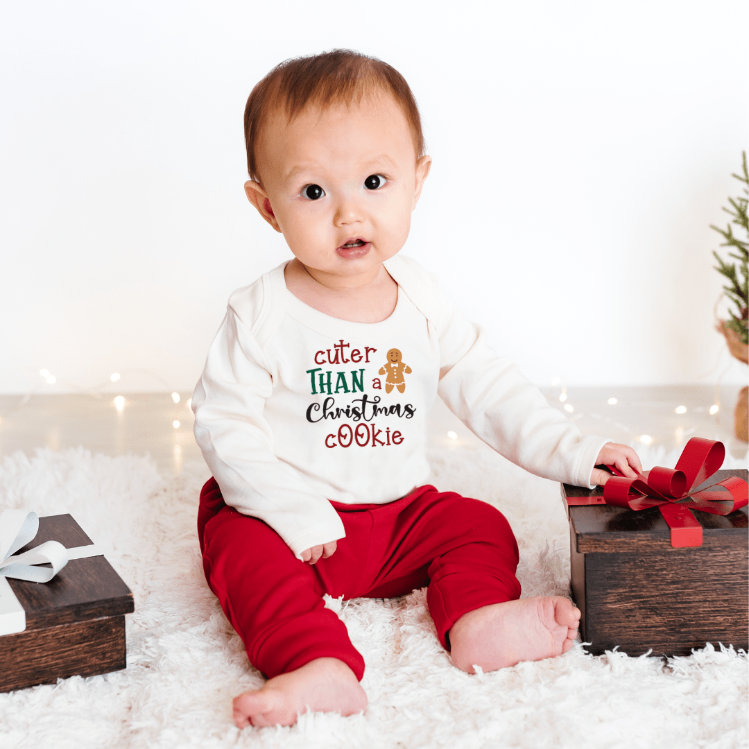 long sleeve graphic bodysuit | christmas cookie