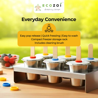 Stainless Steel Popsicle Molds, 6 Mini Rounds with Reusable Stainless Steel Sticks