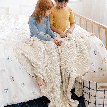 Chunky Knit Throw Blanket - Vanilla Natural