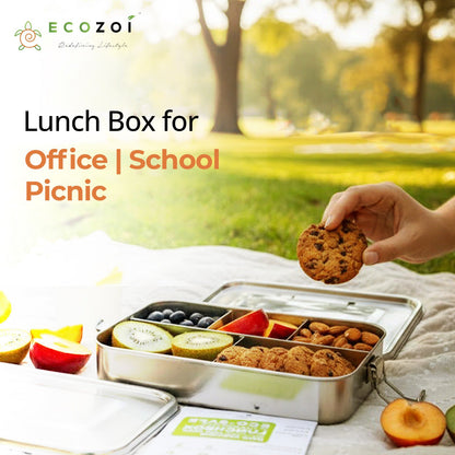 Stainless Steel Lunch Box, 5 Compartment, Leak Proof, 50 Oz