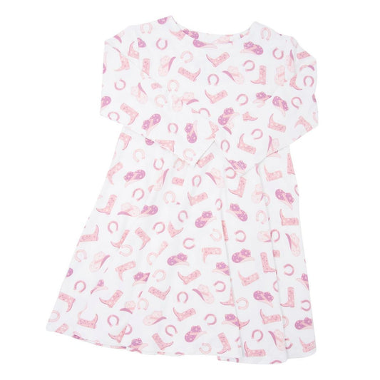 Swirly Girl Dress - Cowgirl Boots