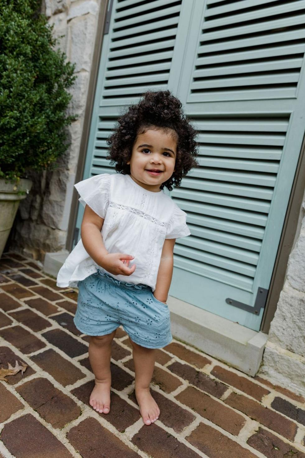Mae Short in Pearl Blue