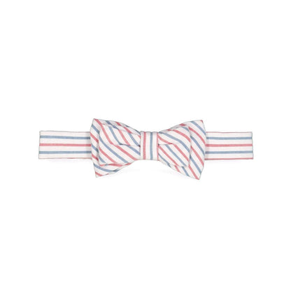 Classic Bow Tie - Red and Blue Seersucker