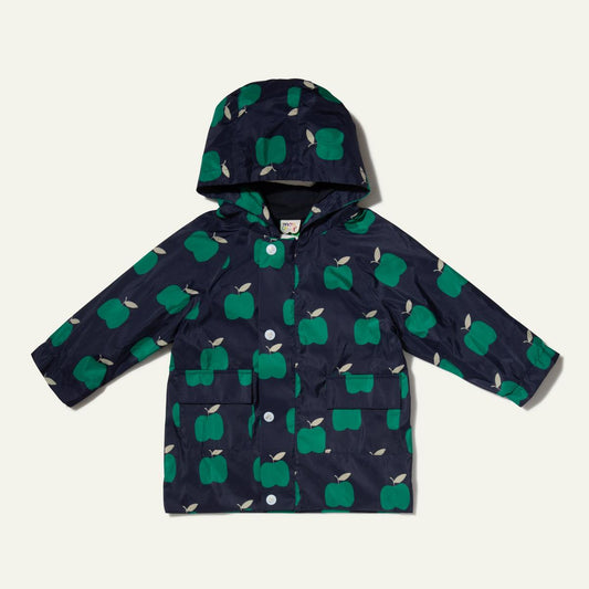 Recycled Fabric Apple Baby Raincoat - Blue Ribbon Apple