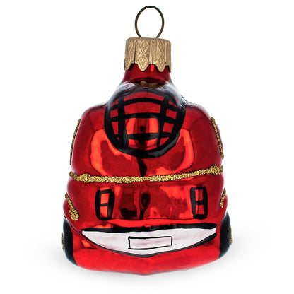 Red Firefighting Truck Mini Glass Christmas Ornament