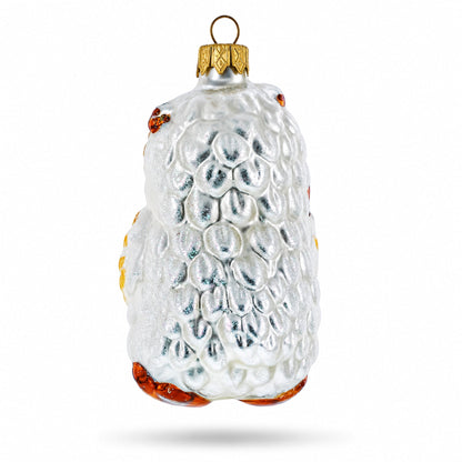 Wise Owl Playing Cello Glass Christmas Ornament