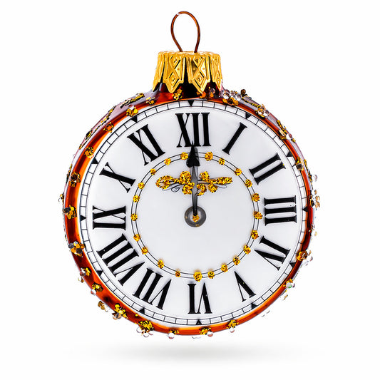 Vintage Pocket Watch with White Dial Glass Ornament 3.2 Inches