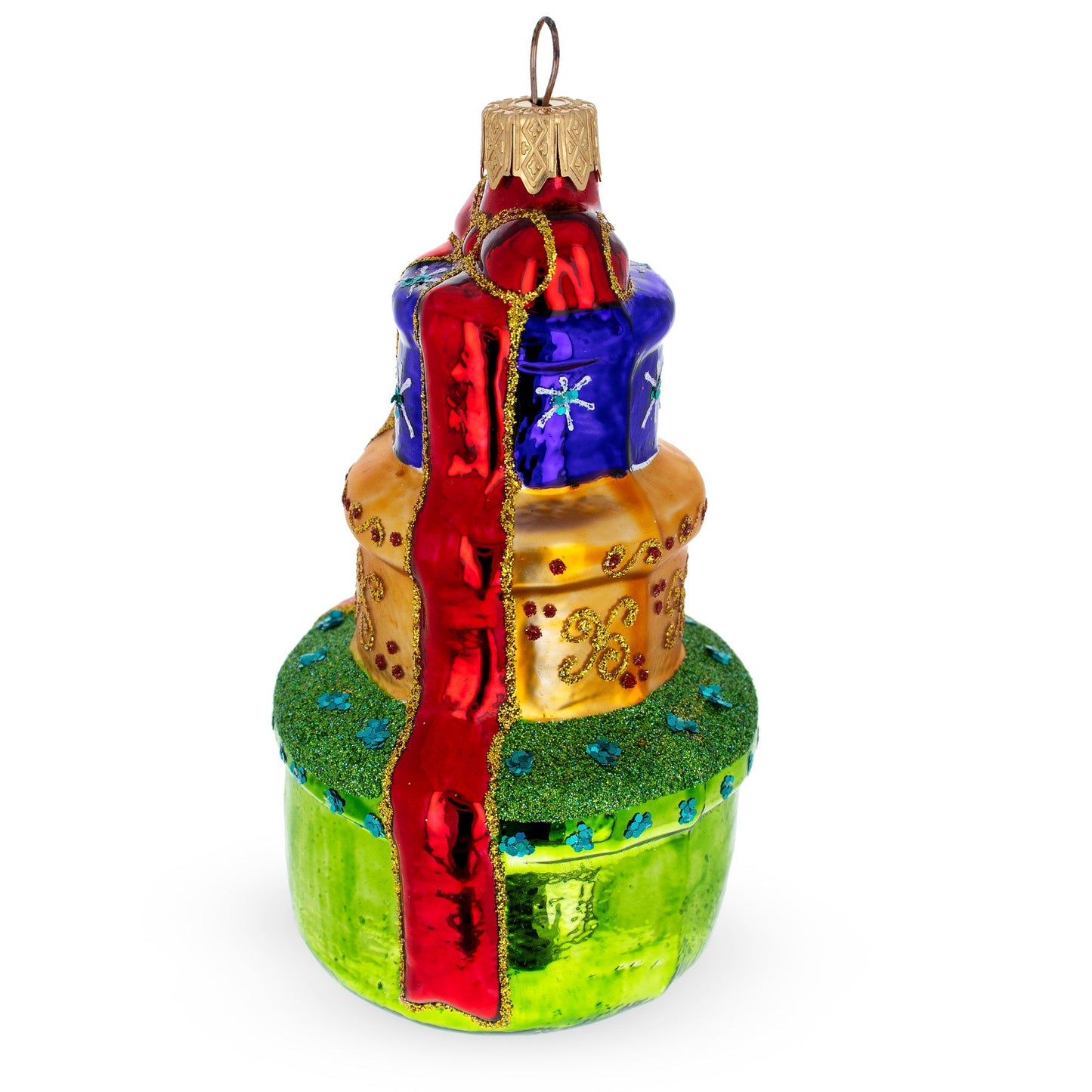 Tiered Holiday Gift Packages Glass Christmas Ornament Glass Christmas Ornament