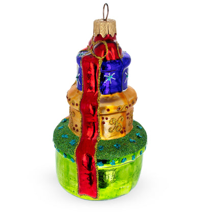 Tiered Holiday Gift Packages Glass Christmas Ornament Glass Christmas Ornament