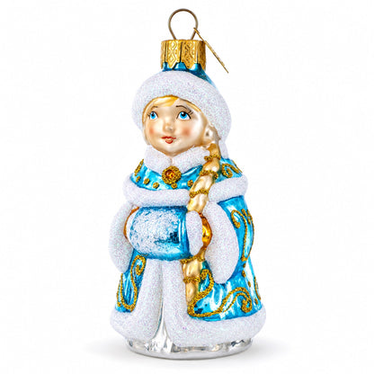 Snigurochka Snow Maiden Glass Christmas Ornament