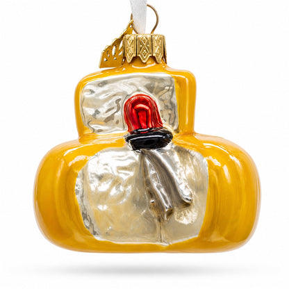 Cheese Head Mini Glass Christmas Ornament