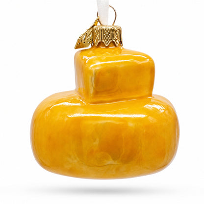 Cheese Head Mini Glass Christmas Ornament