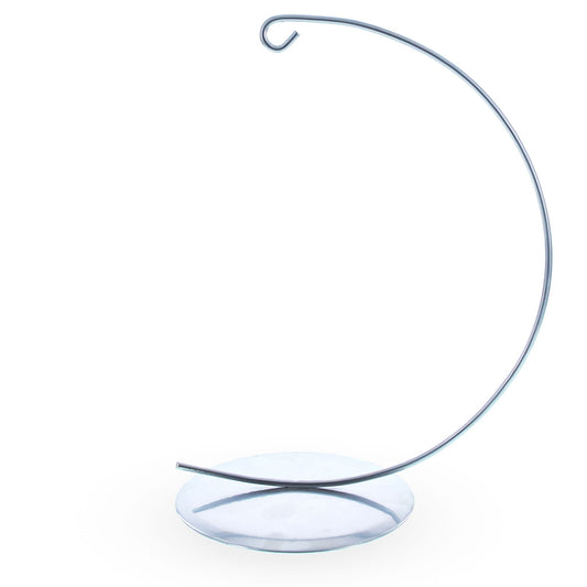 Solid Round Base Silver Metal Ornament Display Stand 7.8 Inches (Poland)