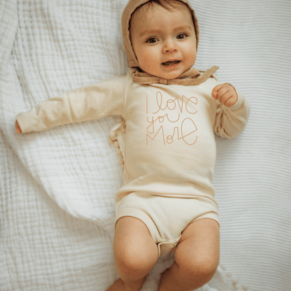 Baby I Love You More Long-Sleeve Organic Cotton Bodysuit
