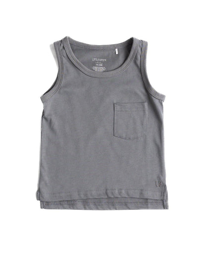 Baby Pocket Tank - Charcoal