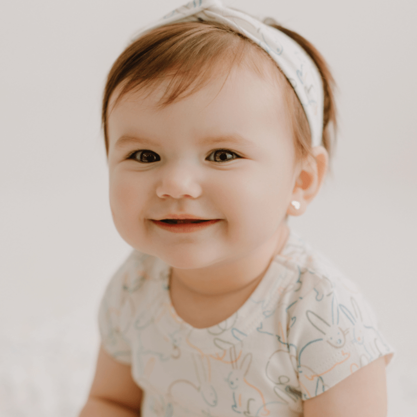 short sleeve twirl dress | bunnies