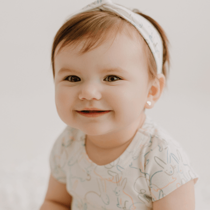 short sleeve twirl dress | bunnies