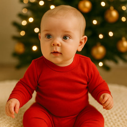 baby pajamas | scarlet red