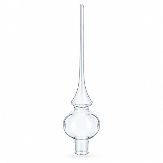 Clear Glass Christmas Tree Topper 11 Inches