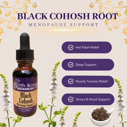 Black Cohosh Root Tincture for Hot Flash, Sleep and Menopause Support*