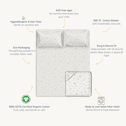 Organic Kids Fitted Sheet - Bloom