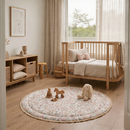 Organic Baby Play Mat - Blossom  / Ivory