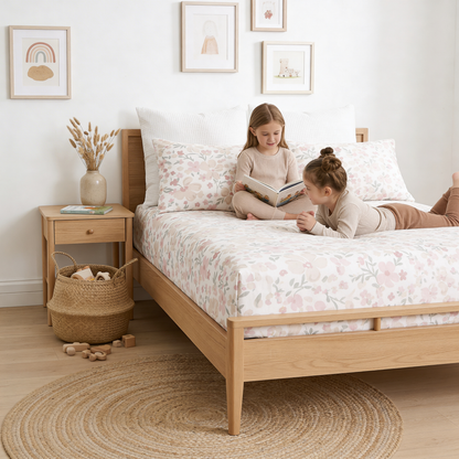 Organic Kids Fitted Sheet - Blossom