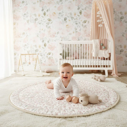 Organic Baby Play Mat - Blossom  / Ivory