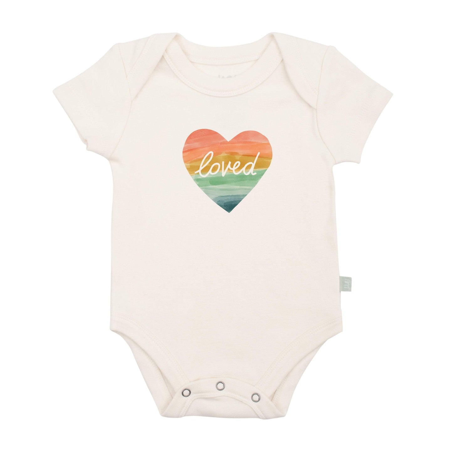 graphic bodysuit | loved rainbow heart