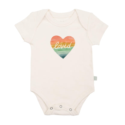 graphic bodysuit | loved rainbow heart