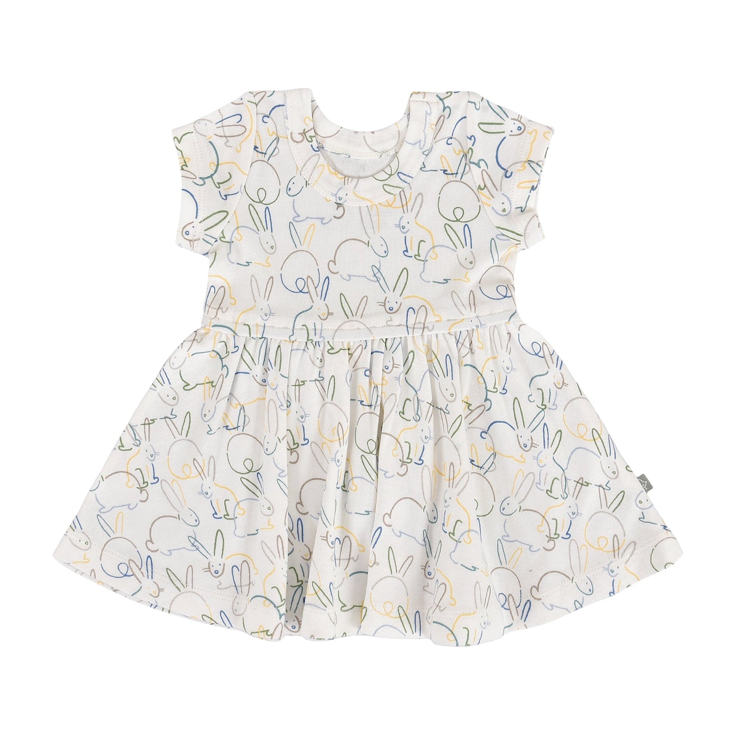 short sleeve twirl dress | bunnies