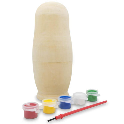 Unfinished Wooden Nesting Doll DIY Craft Blank for Painting 6.75 Inches