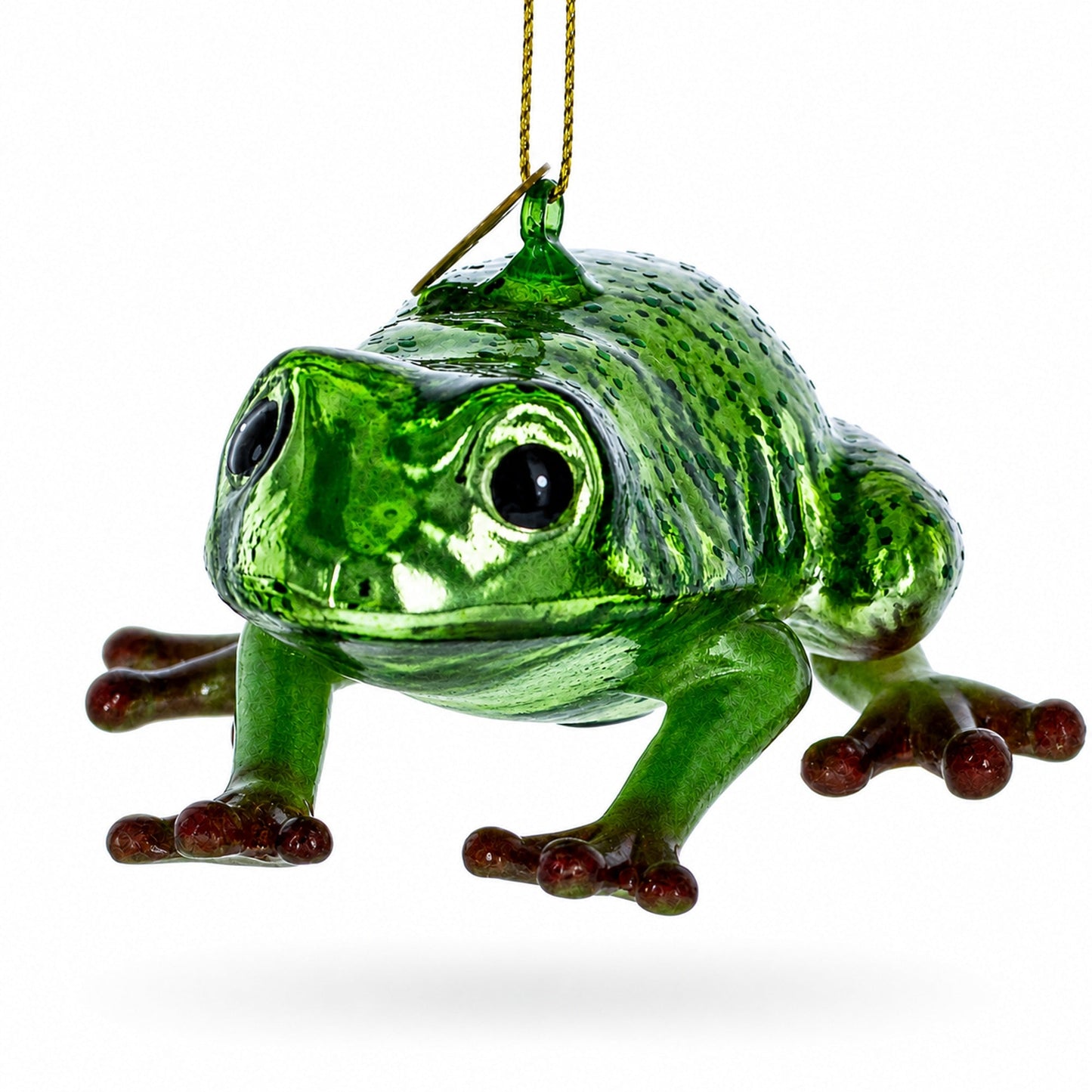 Green Frog Glass Christmas Ornament