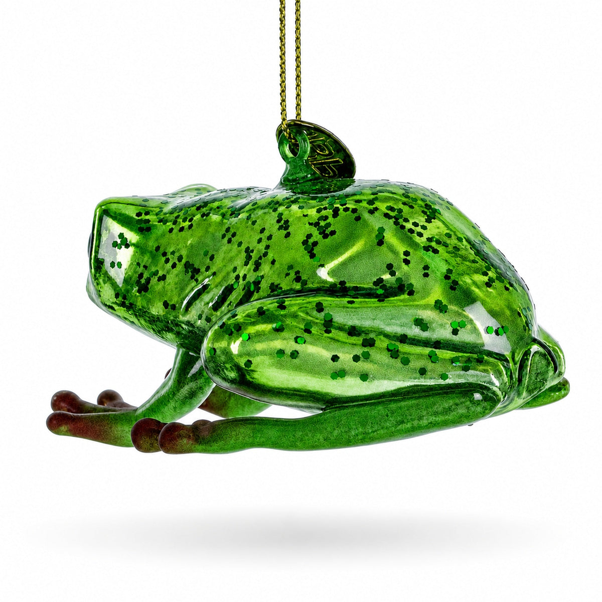 Green Frog Glass Christmas Ornament