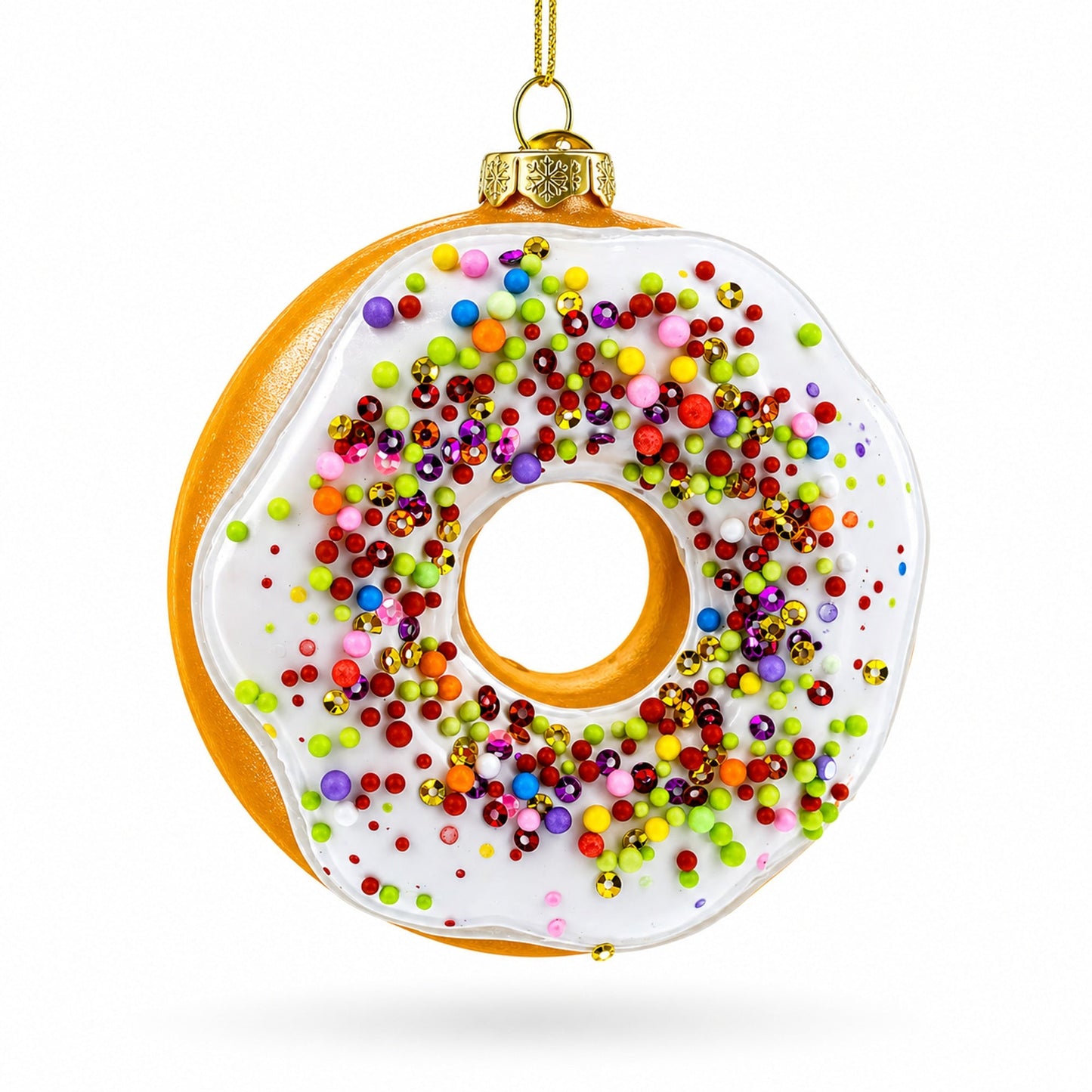 Doughnut Delight Glass Christmas Ornament