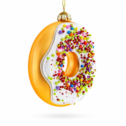 Doughnut Delight Glass Christmas Ornament