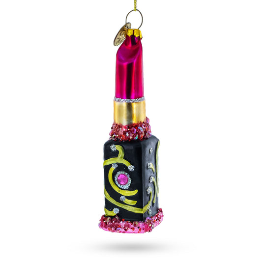 Red Lipstick Glass Christmas Ornament