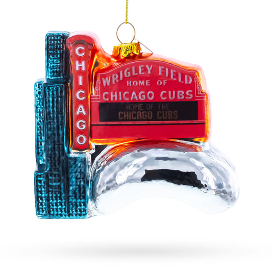 Chicago Travel Attractions Glass Christmas Ornament