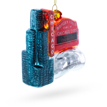 Chicago Travel Attractions Glass Christmas Ornament