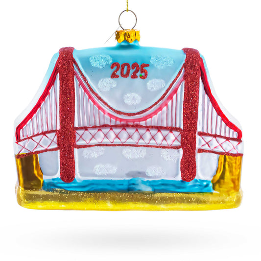 Golden Gate Bridge, San Francisco, California Glass Christmas Ornament
