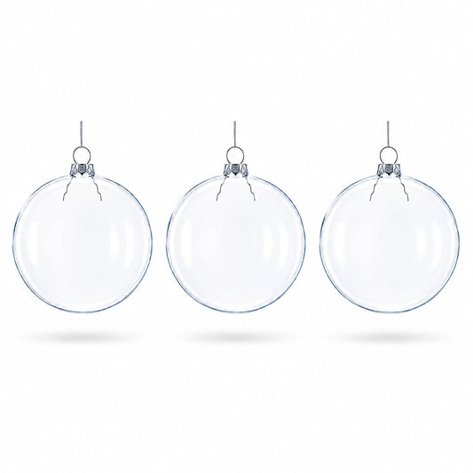 Flat Disc Clear Glass Christmas Ornament
