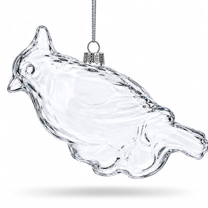 Cardinal Clear Glass Christmas Ornament