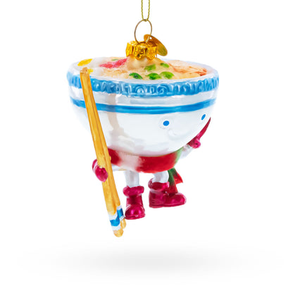 Noodle Ramen Bowl with Chopsticks Glass Christmas Ornament