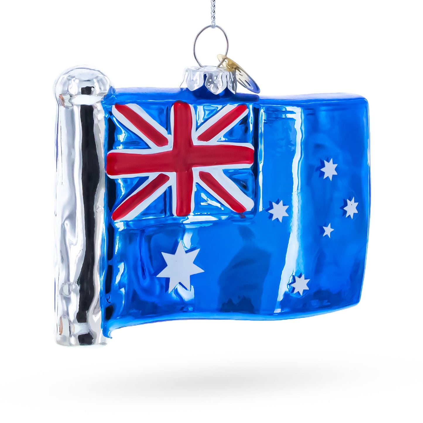 Waving Flag of Australia Glass Christmas Ornament