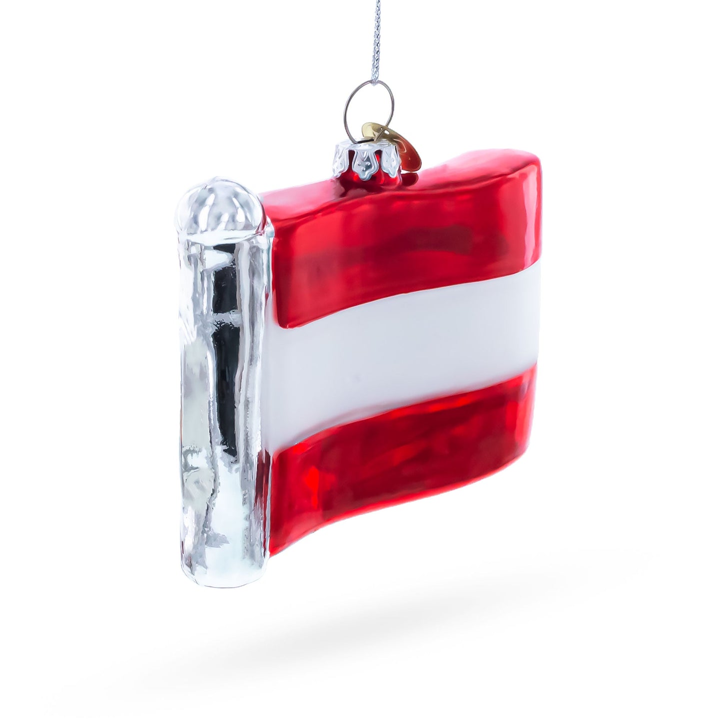 Waving Flag of Austria Glass Christmas Ornament