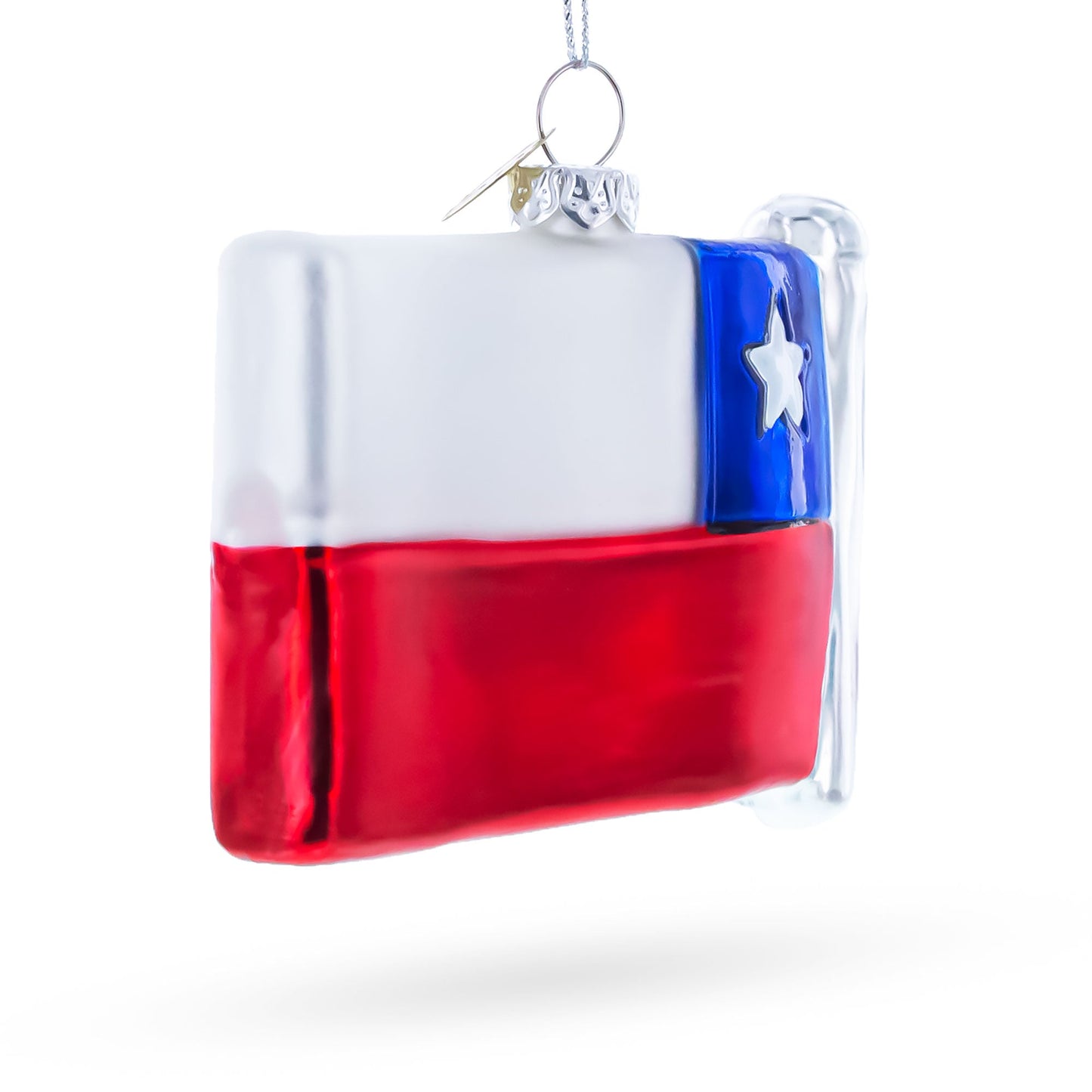 Waving Flag of Chile Glass Christmas Ornament