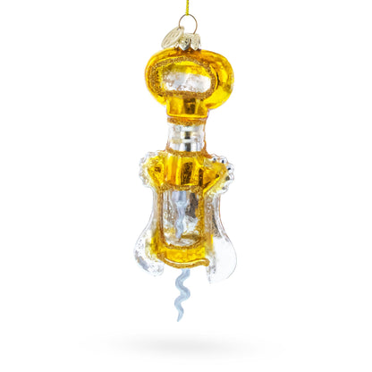 Gold and Silver Corkscrew Glass Christmas Ornament